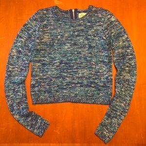 Hollister Blue Crop Sweater with Zipper